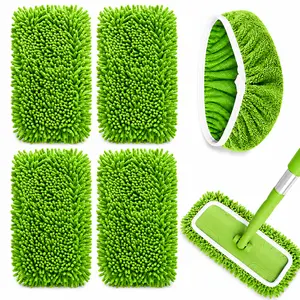 6 Green Washable Mop Cloths, Highly Absorbent, Suitable for Both Dry and Wet Use, Perfect for Cleaning Homes, Offices, and Schools Household Pad Mop Pads Mop Accessories mop and bucket set