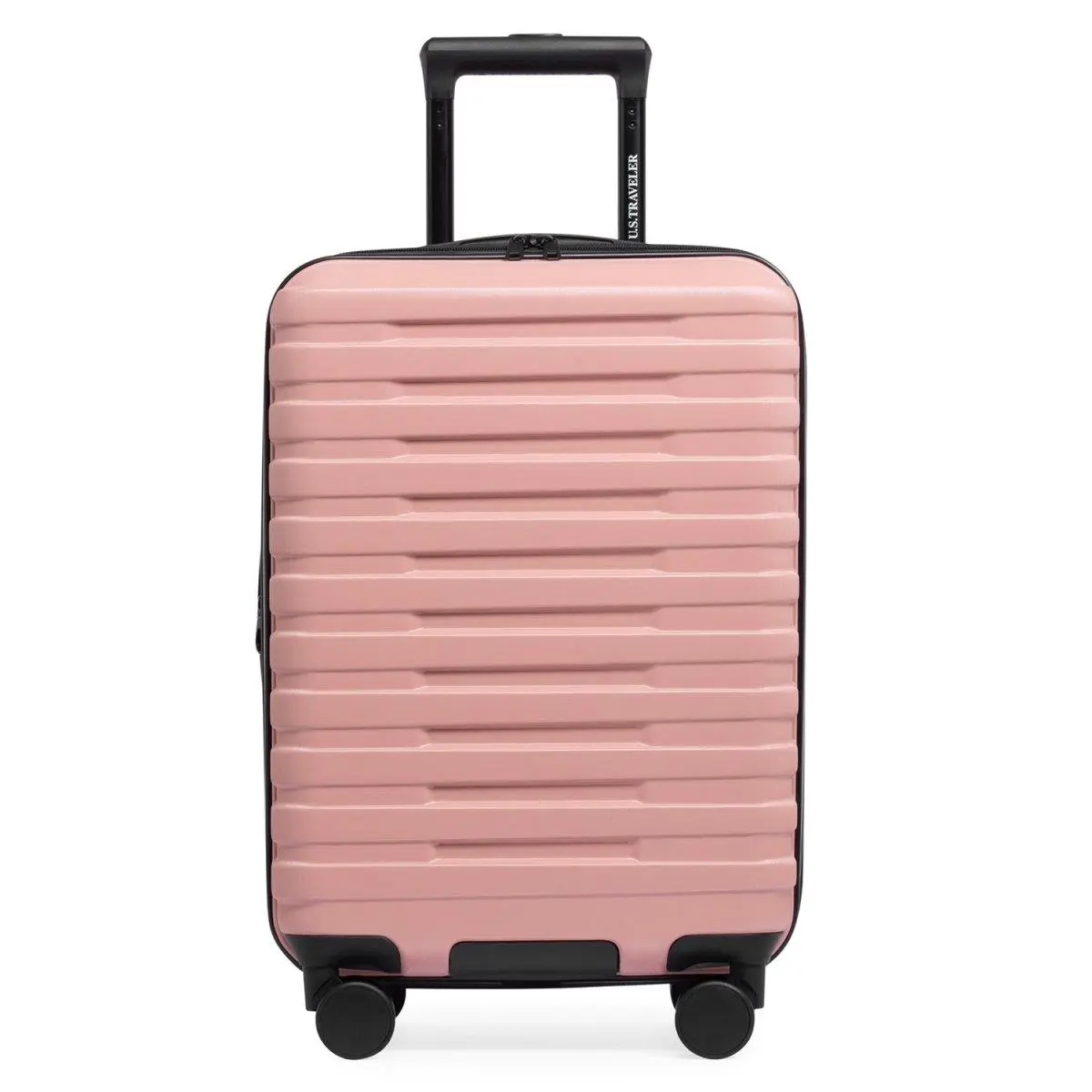 Rose Pink Carry-on Luggage, 22-Inch Expandable Hard Shell Suitcase with Retractable Handle, Spinner Wheels, USB Port & Built-in Organizer, Clam Shell, Carry Handle, Hardshell, 22 Inches