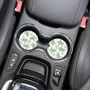 Cute Sea Turtle Ocean Car Coasters, Set of 2, Foam Material, Cute Aesthetic Car Coasters, New Car Gift, Gifts for Her, Flower Coasters for Car, Car Gadgets and Accessories