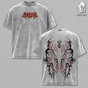 Berserk Pump Cover T-Shirt – Vintage Washed Oversized  Streetwear Tee, Heavy Cotton Fitness Top, Dark Aesthetic Unisex Apparel, Soft Loose Fit for Workout & Training