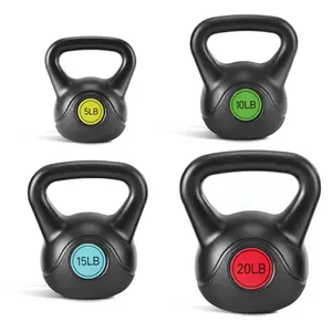 Summerwins Grip Kettlebells - Powder-Coated Cast Iron Core Kettlebell with Non-Slip Handle, Flat Base for Fitness Strength Training