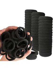 50pcs Polyester Hair Rollers, High Elastic Fabric Ponytail Clips, Perfect for Women and Girls, Fashionable Hair Accessories