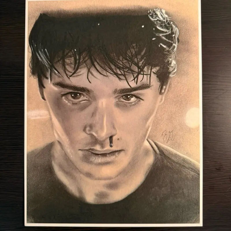 Will Byers Stranger Things Charcoal Art Print