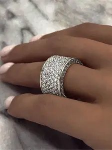 1 PC Glamorous Cubic Zirconia Ring Elegant Engagement Ring For Women For Wedding Anniversary Party Jewelry Elegant Fashion Rings