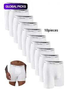 Men's Letter Tape Boxer Brief, Stretchy Boxer Briefs, Casual Comfy Breathable Underwear for Daily Wear, Men's Underwear for All Seasons, Undergarments