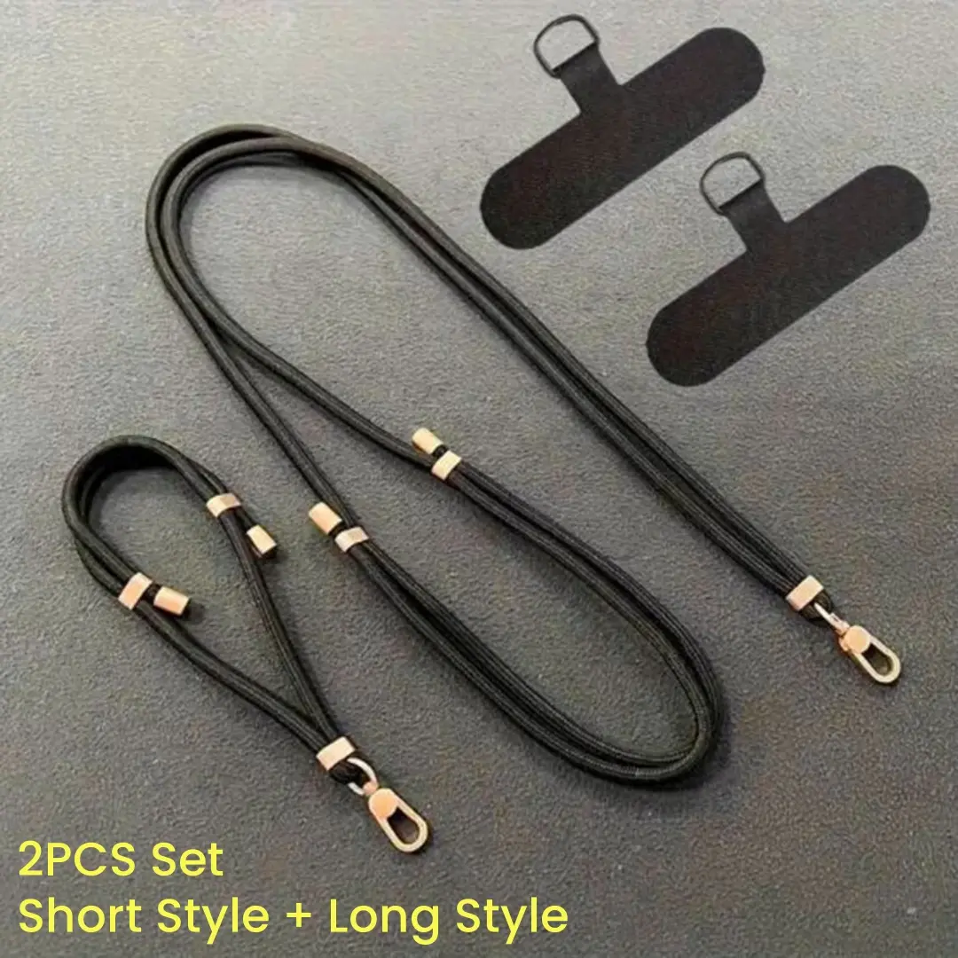 Mobile Phone Lanyard 2pcs Set, Cell Phone Lanyard, Adjustable Phone Lanyard, Crossbody Phone Lanyard, Cross Body Anti Lost Rope, Wrist Band Phone Hanging Rope, Multi Color Design for Daily Use, Phone Accessory, Phone Strap