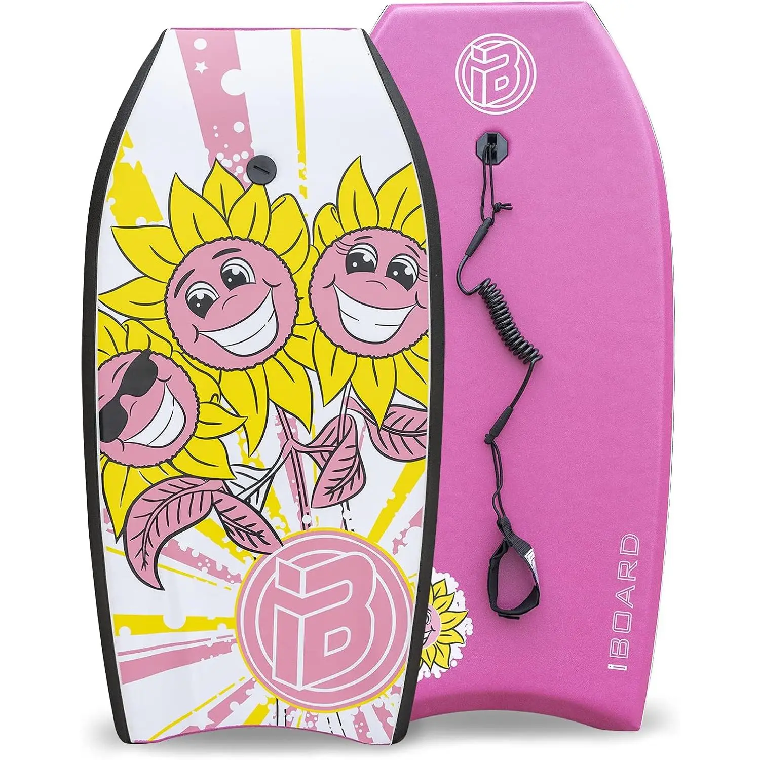 Kids' 33-in Bodyboard with EPS Core, Solid Color Design, Premium Wrist Leash, Lightweight Water Sports Surfing Gear, Surfboard