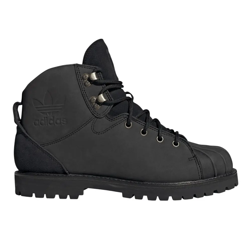 adidas Mens Superstar Lace Up Casual Boots Ankle - Black