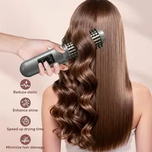Wireless curling comb, straightening comb, USB-powered multi-functional styling comb with LED screen and three temperature adjustment functions. Lightweight and portable, suitable for travel and home use, ideal as a holiday gift.