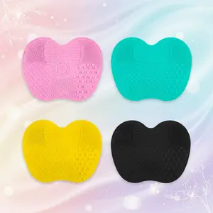 2 Pack Silicone Makeup Brush Cleaning Mat – Portable Makeup Brush Cleaner Pad with Suction Cup, Deep Cleaning Scrubber Tool for Cosmetic Brushes