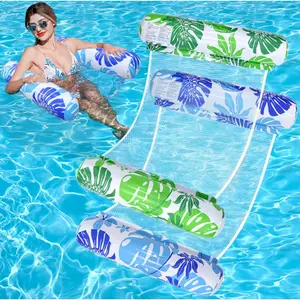 2 Pack Adult Pool Floats for Lounge, Inflatable Water Hammock Pool Lounger, Extra Thick Durable Mesh Pool Float Chair, Cooling Summer Swim Floatie for Lake Beach Outdoor Water Play, Inflatable Pool Floaters
