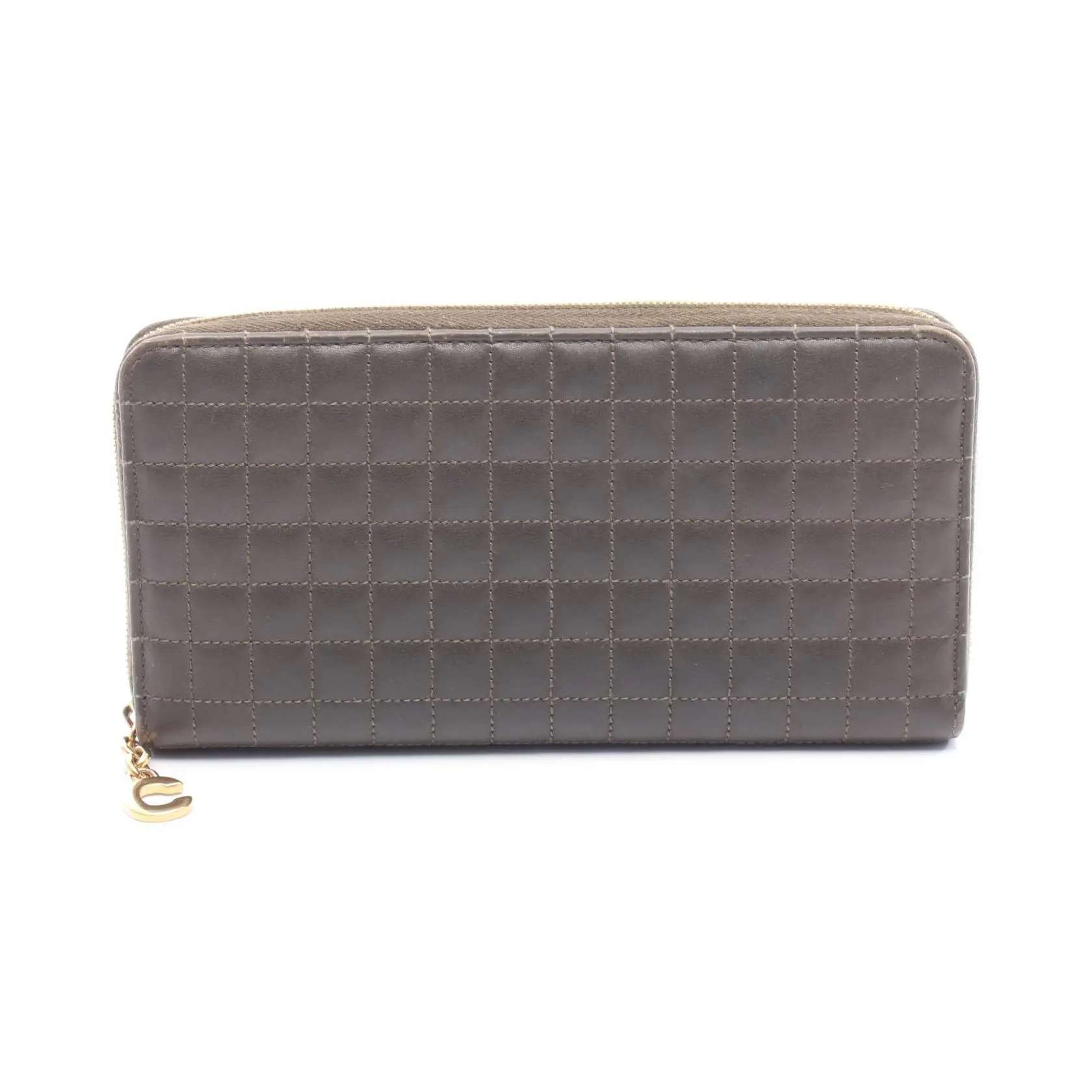 Pre-owned Celine Others Small Leather Goods C Charm Leather Long Zip Wallet