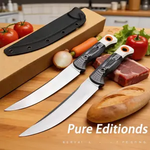Professional Kitchen Utility Knife, High Carbon Steel Chef's Knife with Sheath for Home Cooking, Camping