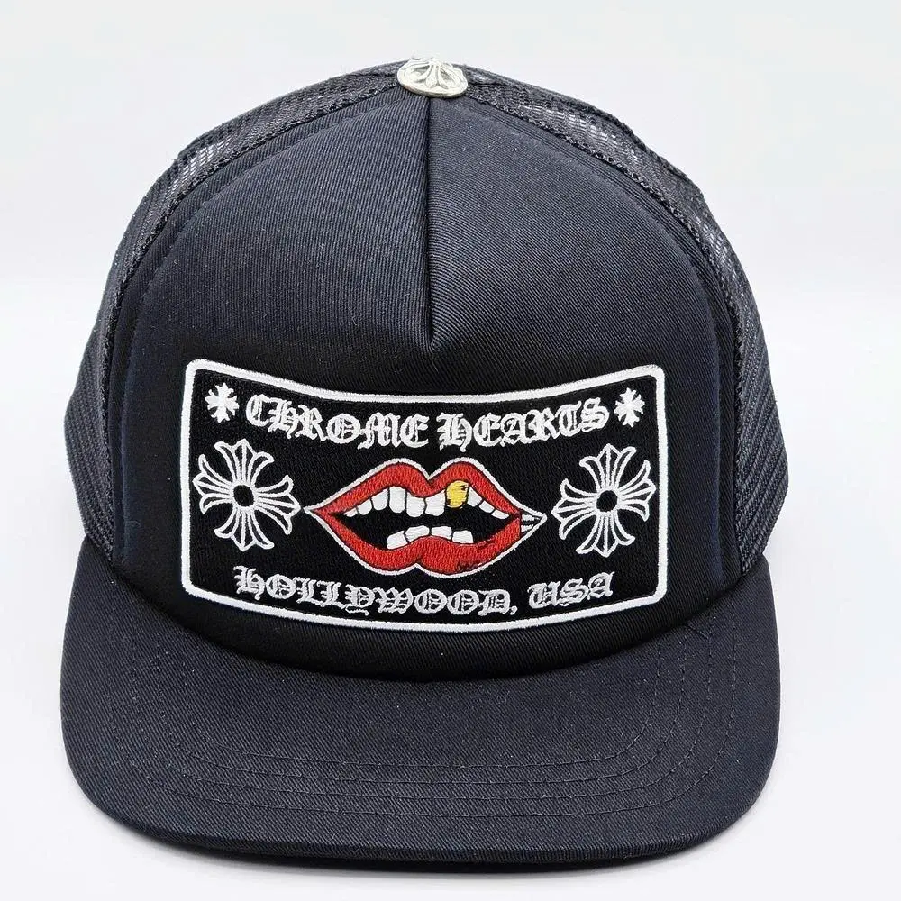 Vintage Gothic Cross Patch Mesh Trucker Cap Unisex Streetwear Adjustable Snapback Hat