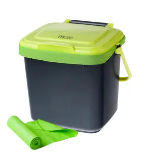 212 MAIN Compact 1.85gal Kitchen Compost Caddie, Odor-Proof with Lockable Lid, Includes 120 MAZE Corn Bags