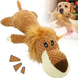 Soft plush toys specially designed for dogs that like to chew, sturdy and durable dog toys, dog sound chew toy, interactive dog toys suitable for vigorous chewing, durable chewing toys, plush dog toys, teeth-grinding cleaning toys, cute animal-shaped toys