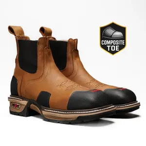 King welt 3161 Composite Toe Pull Up Leather Work Boots Dual Density Sole Extra Toe Protection