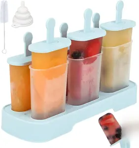 Popsicles Molds Set, 6 PCS Ice Pop Mold,Homemade Ice Cream Mould with Sticks, Popsicle Maker(Blue)