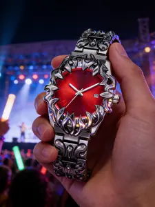 Millennium Alien Watch, Style High-End Creative Design, Irregular Shaped Watch, Carved Trendy Men's Wristwatch, Fashionable Stylish Watch, Quartz Analog Watch, Perfect Gift for Men