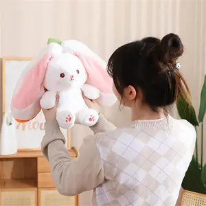 18CM Rabbit Doll Soft Plush Toy Bunny Plush Transforming into a  Carrot Strawberry Kids Sleeping Pillow Girls Gift  Room Decor