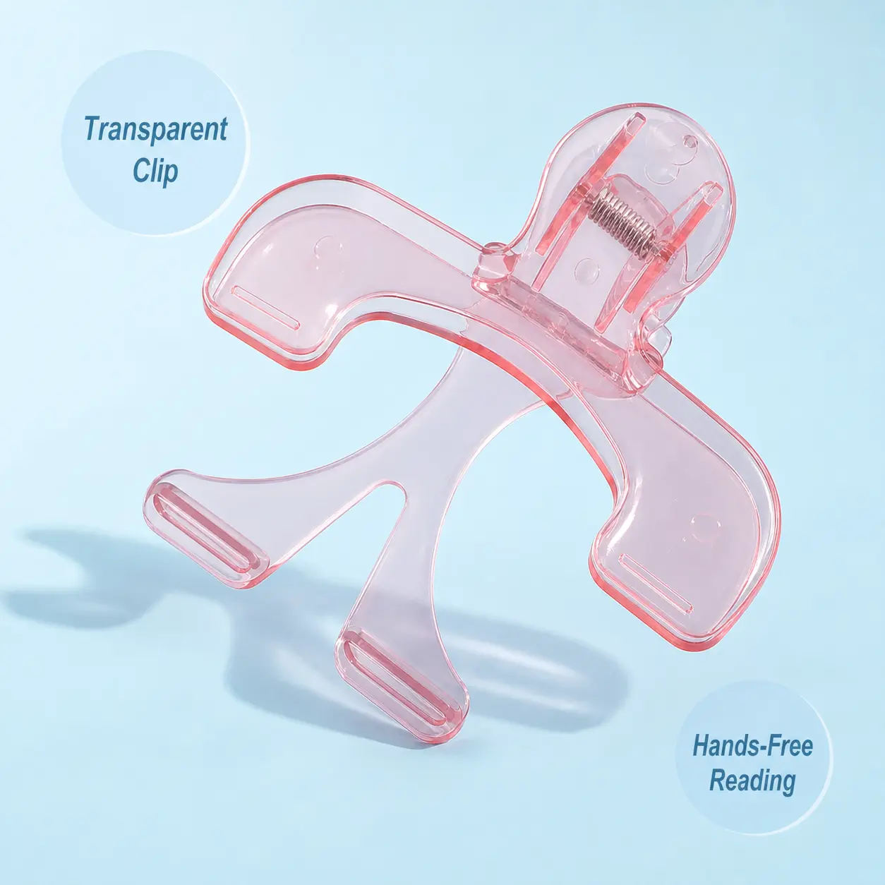 1-Count See Through Modular Book Clip, 12° Angle Support, Detachable Design, No Text Blocking, for Book & Document Holding (Office Stationery Binder Accessory), Viewing, Books Docs