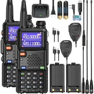 Baofeng UV-5RM Portable Handheld Ham Radio Walkie Talkie, 10W Dual Band Audio Device, 5km Max Long Range 2-Way Radio, USB-C Rechargeable, with Programming Cable, NOAA Emergency Features, Survival Gear (Included Box)