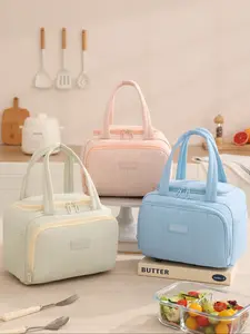 Portable Waterproof Insulated Lunch Bag, Zipper Lunch Bag, Large Capacity Multi-Layer Picnic Backpack, Casual Style All Season Use, Perfect Back-To-School Gift, Durable Lunch Bags, Waterproof Lunch Tote, Multifunctional Insulated Bag, Reusable Lunch Bag