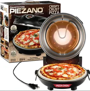 Granitestone Piezano Indoor/Outdoor Electric Pizza Oven w Ceramic Stone - Black