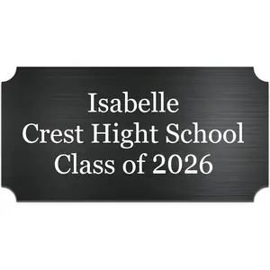 2" x 4" Custom Personalized Engraved Name Plates Brass Plaque Graduation Gifts Class of 2026 for Trophy Plates (Black-1, 2x4 in)