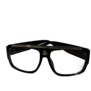 Swagger clear lens black frames with gold plate lining and unique design. Unisex Full Rim Semi Rimless