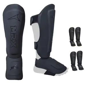MRX BOXING & FITNESS Shin Guards Pads for Boxing MMA Muay Thai Kickboxing Training Workout Extra Padding Protective Gear Men Women