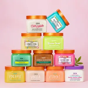 Mother's Day Gift Shea Sugar Scrub, Exfoliating, Hydrating & Moisturizing Body Scrub with Shea Butter & Nourishing Essential Oils, Smooth & Soften Skin, 18 oz