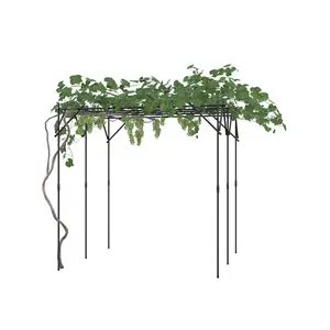 Heavy Duty Metal Garden Trellis for Climbing Plants, Rustproof Pergola Arbor Outdoor Plant Support for Roses Vines Patio Backyard Wedding Decoration