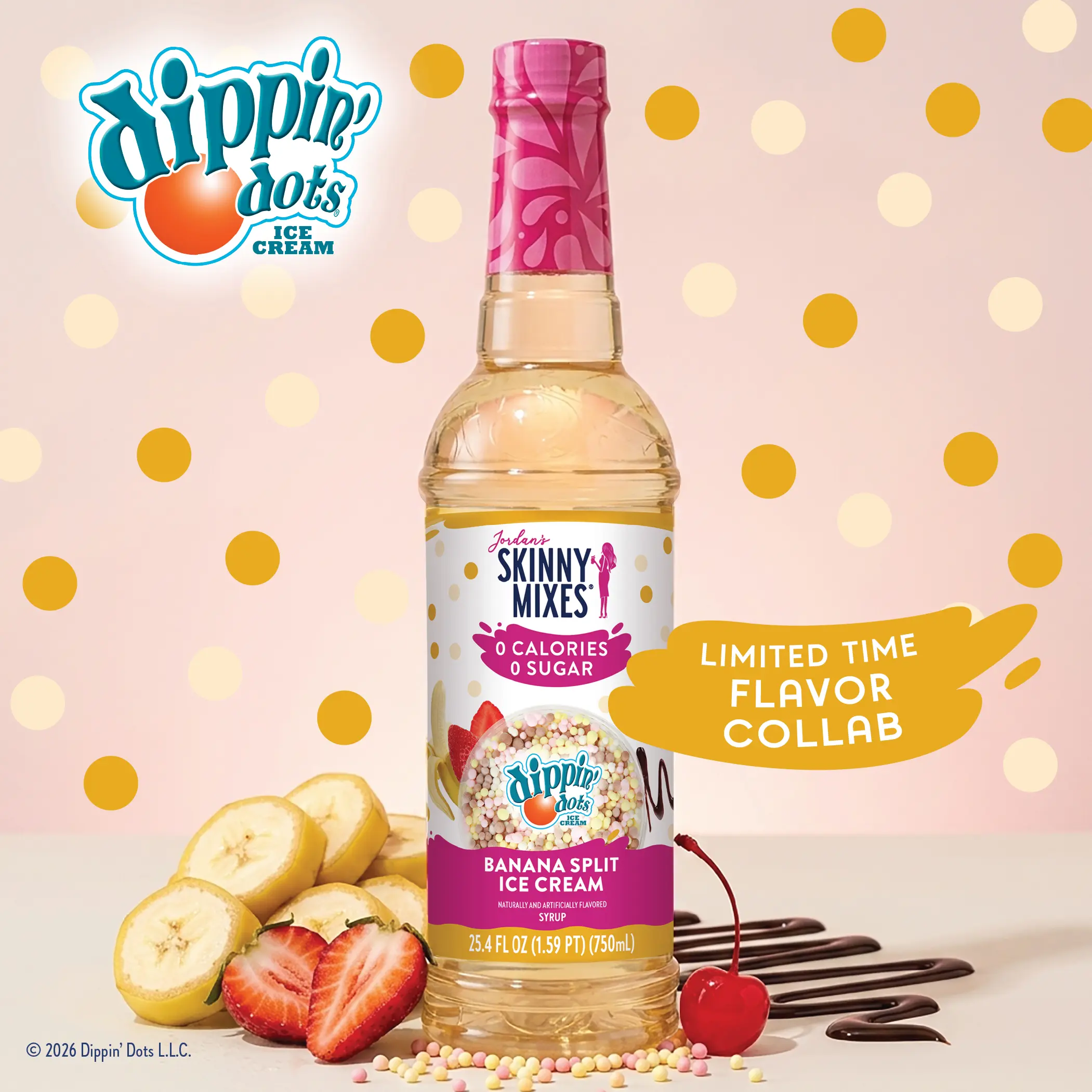 Dippin' Dots® Chocolate-Flavored Banana Split Ice Cream Dessert Syrup for Drinks & Beverage Flavoring