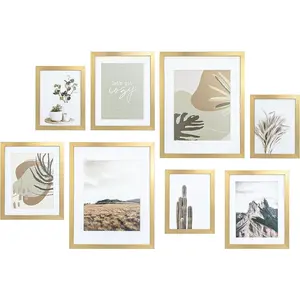 Gallery Wall Frame Set, Picture Frames Collage Wall Decor with Neutural Art for Living Room Stariway,8 Pack Assorted Size-11"x14",8"x10",6"x8"