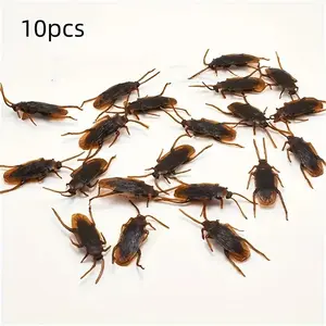 10 Pack Realistic Fake Artificial Imitation Cockroaches, April Fool's Day & Halloween Scary Animal Props, Multi-Functional Indoor/outdoor Prank Box for Any Room