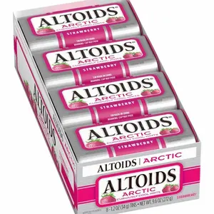ALTOIDS Arctic Strawberry Breath Mints Hard Candy Bulk, 1.2 oz Tin (Pack of 8)