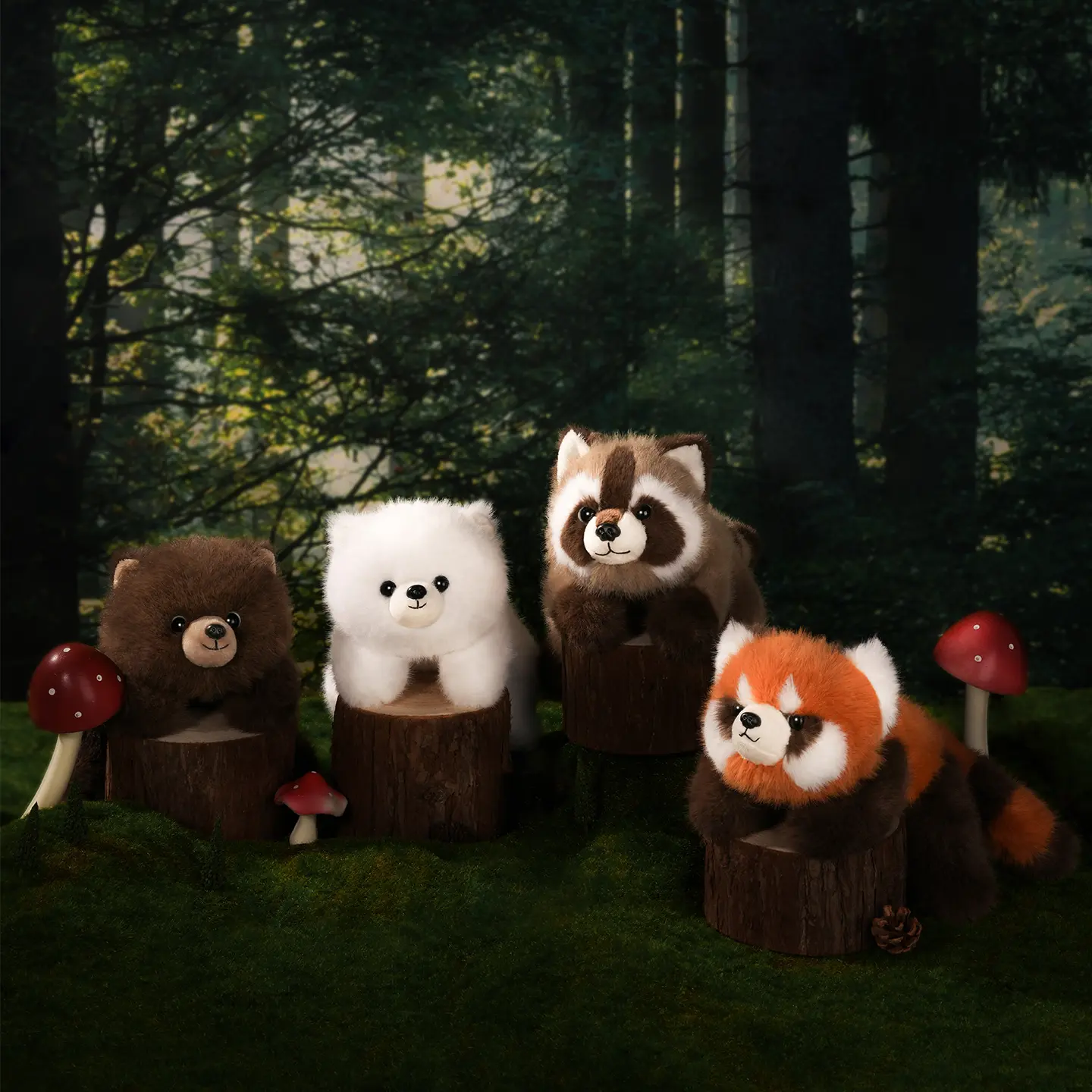 NEVERLAB Paw Paw Family Collection Plush Toy Gift for Girls | Stuffed Toys Snuggle Bear Stuffed Animals Penguin Raccoon Plushies 25cm
