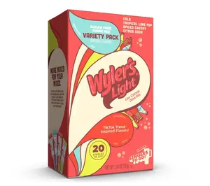 Wyler’s Light Singles To Go Water Drink Mix, Soda-Inspired Flavor Pack, 20 Sticks (Cola, Tropical Lime Pop, Spiced Cherry, Citrus Soda), Sugar Free, Low Calorie