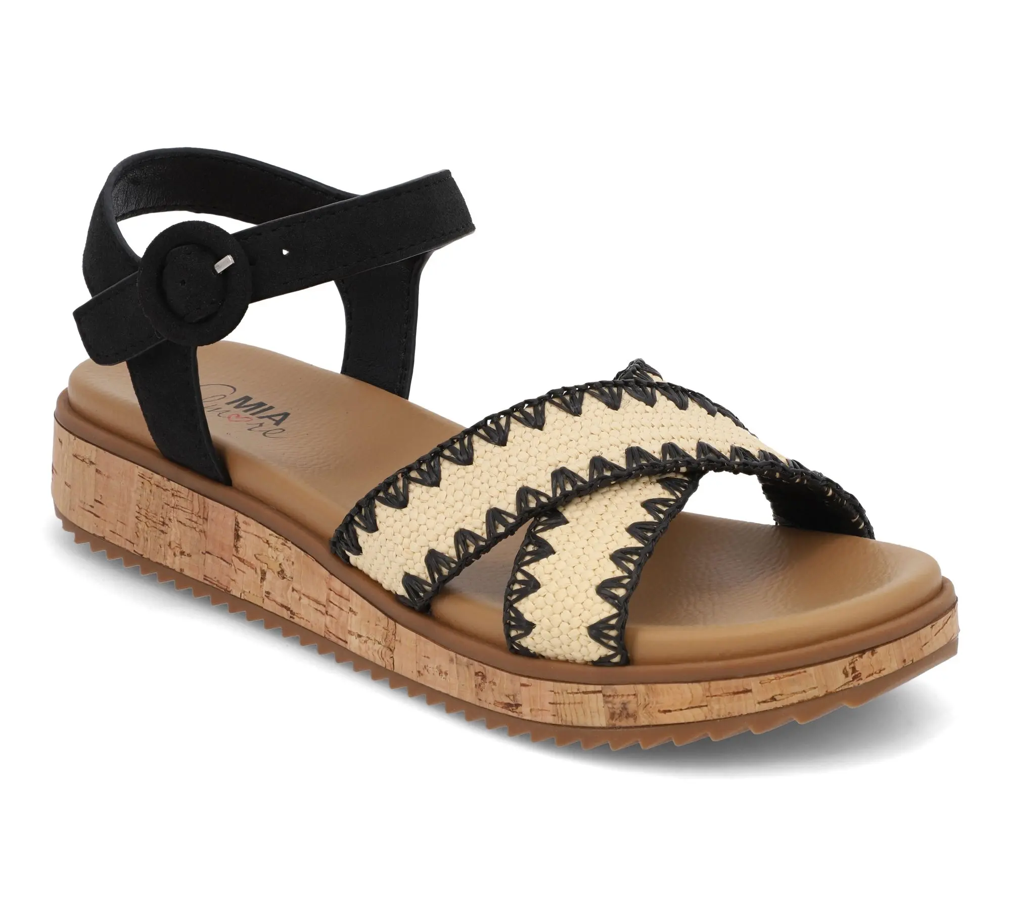 MIA Amore Raffia Crossband Sandals - Rinaa