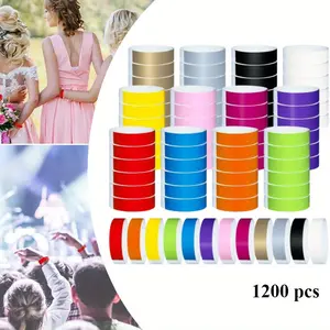 1200 Pcs Plastic Paper Wristbands for Events Neon Color Wrist Bands Concert Identification Wristbands Paper Bracelets Wristbands Party Hand Bands (Multicolor) charm