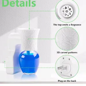 Refillable wall fragrance plug 1 wall plug 1 refillable glass bulb 1 cotton wick 2oz refillable  designer inspired fragrance Plastic