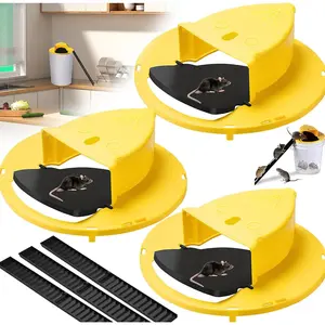 Bucket Mouse Traps Flip Lid 5 Gallon Auto Reset Reusable Humane Mice Rat Traps for Indoor Outdoor 2 or 4 Pack Pet Friendly Easy To Use Multi-Scene Application
