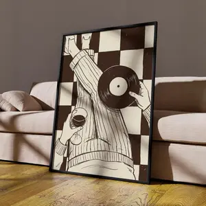 [SALE UP TO 50% + FREE SHIP] Vinyl Record Wall Art  Retro Wine Music poster Print  Funky Music Poster for Living Room  Bar Cart Decor  Gift for Music Lovers  Retro Decor