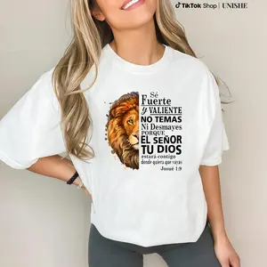 100% Cotton Valiente Josue 1:9 Spanish Christian Bible Verse T-Shirt