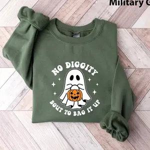 No Diggity Bout To Bag It Up Sweatshirt, Trick Or Treating Funny Halloween Tee, Spooky Season Gift Shirt F8K