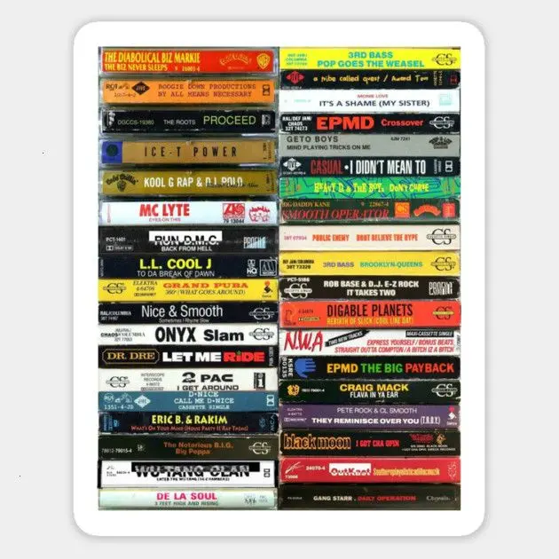 Hip Hop Tapes 90s Hip Hop Tees Sticker