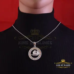 VIRGO Pendant For Men's & Women's 1.77ct Cubic Zirconia Sterling White Silver