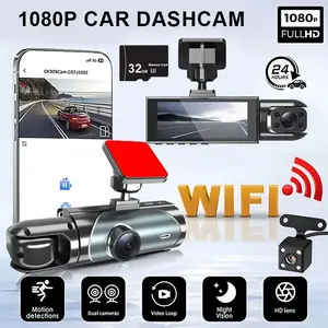 Dual Camera Full HD Car Dash Cam, Front & Rear Recording, Wi-Fi Enabled, Wide Angle Night Vision, Loop Recording, Starvis Sensor, WiFi Car Dashcam, Video Dashcam, Automotive Dashcam