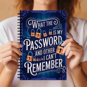 Fun Spiral Password Notebook Log Book, Internet and Computer Login Journal, Record Websites, Usernames, Passwords, Home or Office Password Keeper, Planner Notebook, Office Stationery Supplies